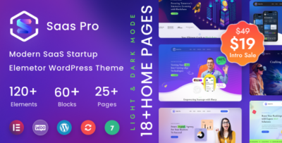 SaaSPro - SaaS & Tech Startup Elementor WordPress Theme