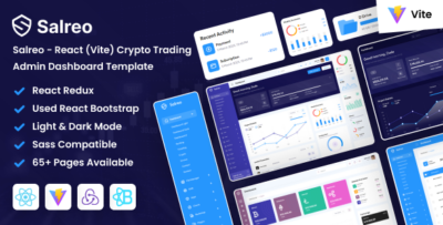 Salreo - React (Vite) Crypto Trading Admin Dashboard Template