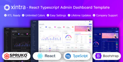 Xintra - React Admin Panel Typescript Bootstrap Dashboard Template