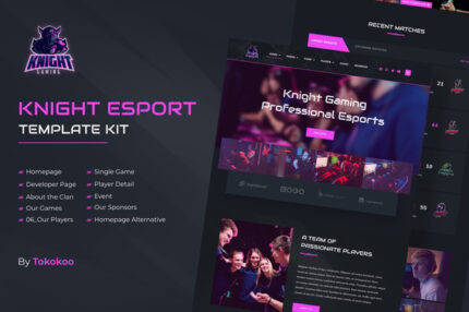 Knight | eSports & Gaming Elementor Template Kit