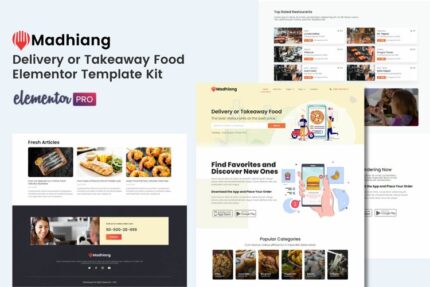 Madhiang - Delivery or Takeaway Food Elementor Template Kits