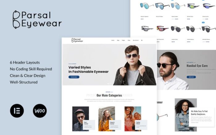 Parsal - Fashion Eyewear Prescription Glasses & Sunglasses WordPress Theme