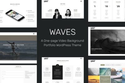 Waves Fullscreen Video OnePage WordPress Theme