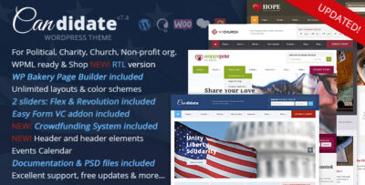 Candidate - Political/Nonprofit/Church WordPress Theme