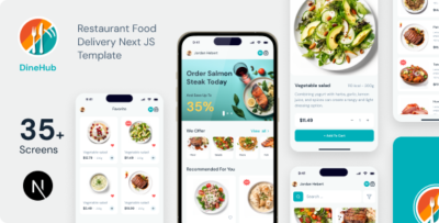 DineHub - Restaurant Food Delivery Next JS Mobile App | PWA with Laravel Backend