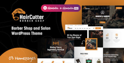 HairCutter - Barber Shop and Hair Salon WordPress theme