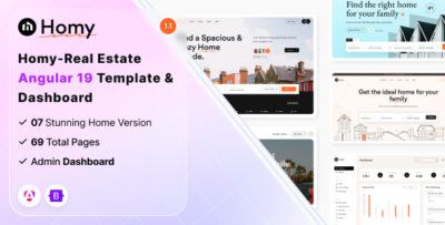 Homy - Real Estate Angular 19 Template & Dashboard