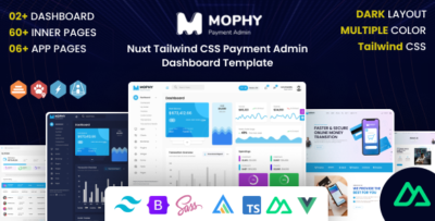 Mophy - Nuxt Tailwind CSS Payment Admin Dashboard Template