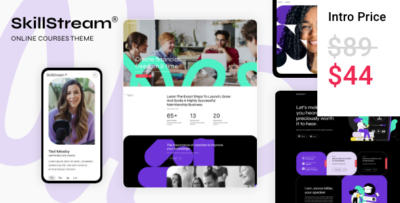 SkillStream - Online Courses and Education WordPress Theme