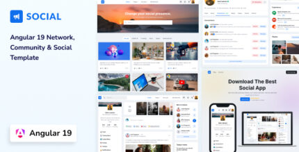 Social - Network & Community Angular 19 Template