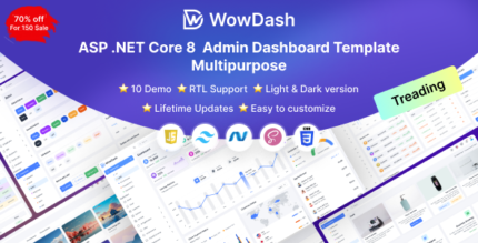 WowDash – ASP .NET Core 8 - Tailwind CSS - Multipurpose Admin Dashboard Template