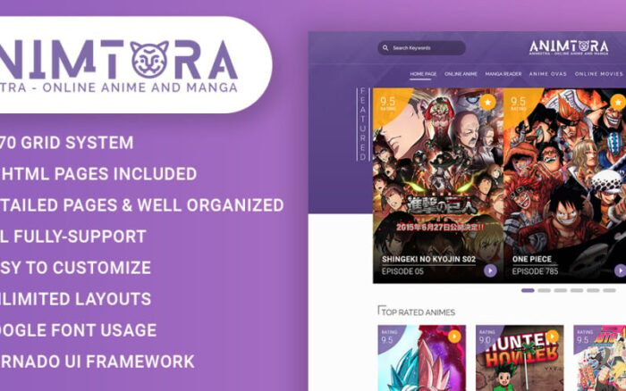 Animotra - Online Anime and Manga Website Template