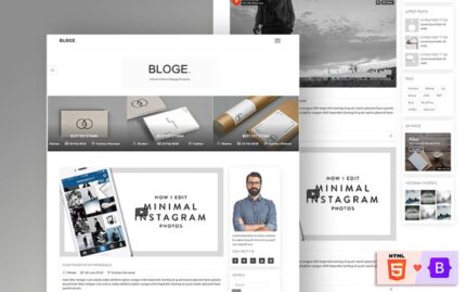 BLOGE Minimal Blogging Website Template