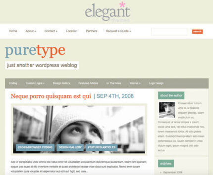 Elegant Themes PureType WordPress Theme