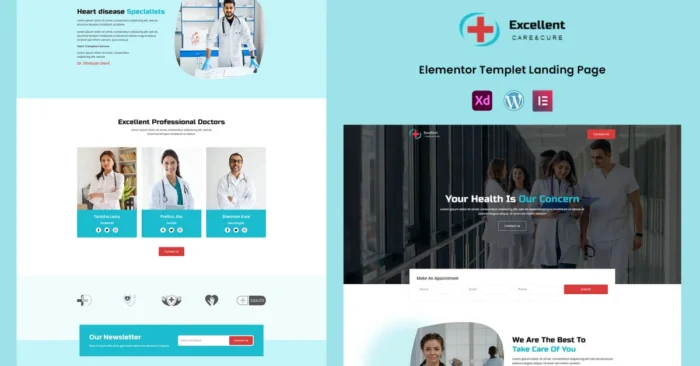 Excellent Care & Cure - Health and Fitness Services Elementor Template