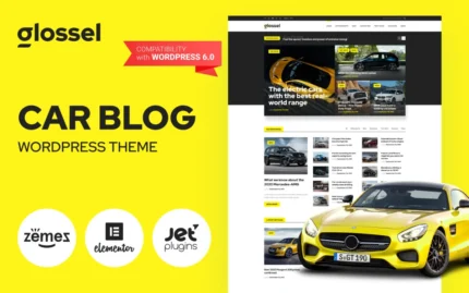 Glossel - Car Blog Website Template based on Elementor WordPress Theme