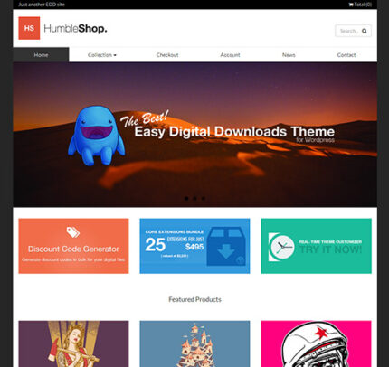 Humbleshop – Minimal Easy Digital Downloads Theme