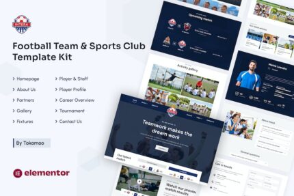 Sports Mania - Sports Club Clean & Modern Elementor Kit Templates