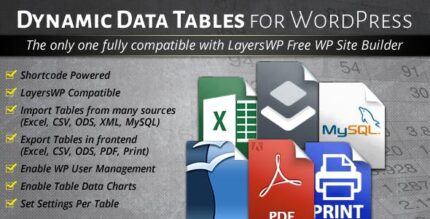 WordPress Dynamic Tables Input from XLSMySQLCSV