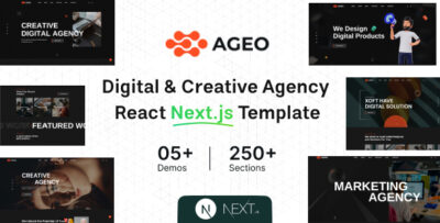 Ageo - Digital & Creative Agency React Next js Template