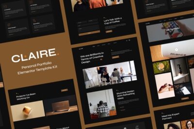 Claire - Personal Portfolio Elementor Template Kit