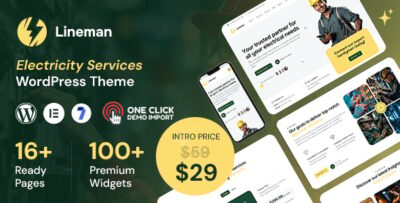 Lineman - Electricity Services WordPress Theme