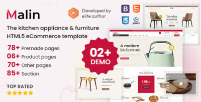 Malin - Kitchen Appliance & Furniture Bootstrap eCommerce HTML5 Template