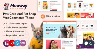 Meowzy - Pets Care & Pet Shop WordPress Theme