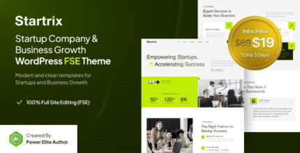 Startrix - Startup Company & Business Growth FSE WordPress Theme