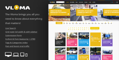 Vloma Grid - A Responsive WordPress Video Blog Theme