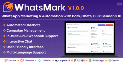 WhatsMark: WhatsApp Marketing And Automation Platform with Bots, Chats, Bulk Sender & AI