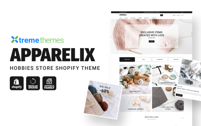 Apparelix Hobbies Store Handmade Craft Shopify Theme