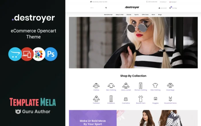 Destroyer Fashion Store OpenCart Template