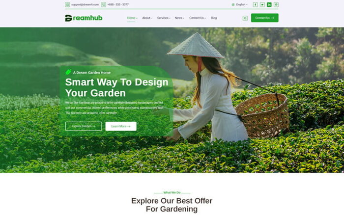 DreamHub Gardening HTML Template Website Template