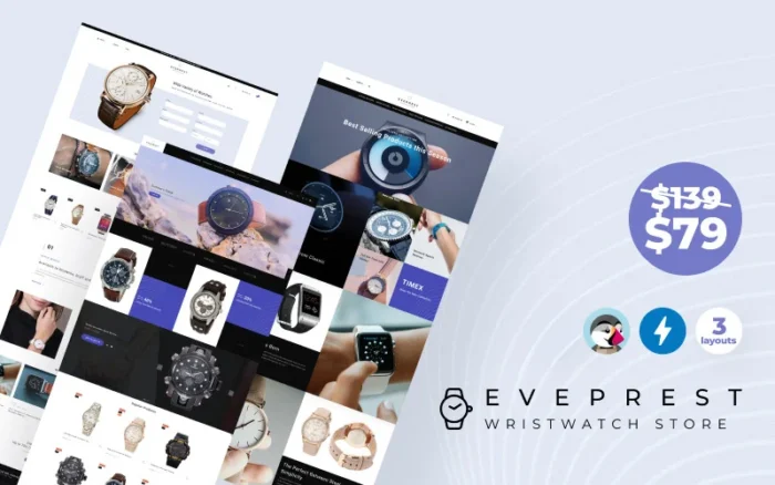 Eveprest Wristwatch Watches Modern Ecommerce Bootstrap PrestaShop Theme