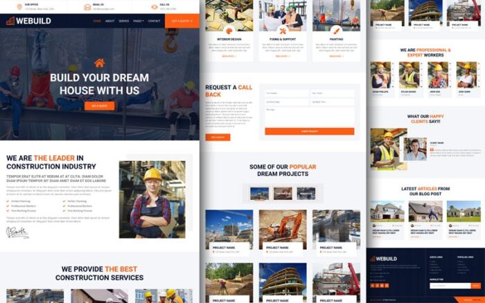 Exconstex Construction Services HTML Landing Page Template