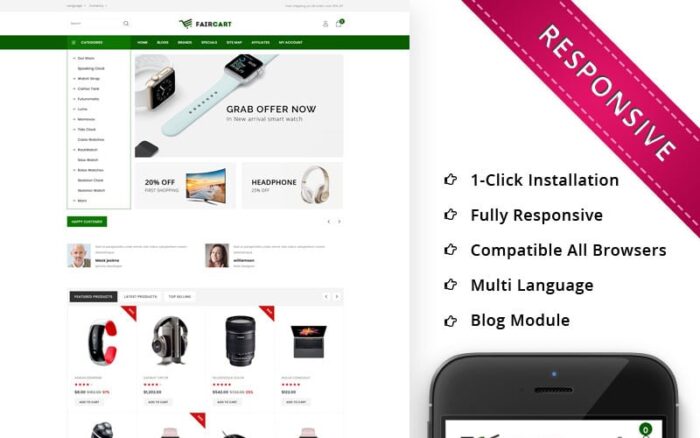 Faircart The Elecntronic Store OpenCart Template