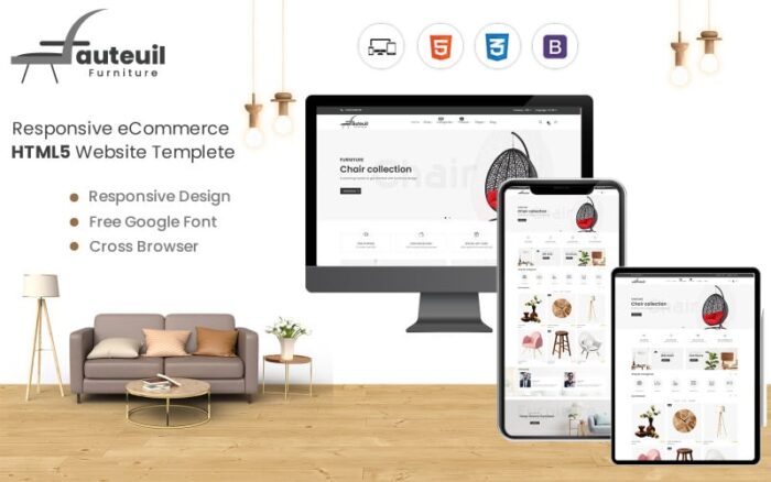 Fauteuil Web An Intuitive and Responsive HTML Template for Furniture Ecommerce Website Template