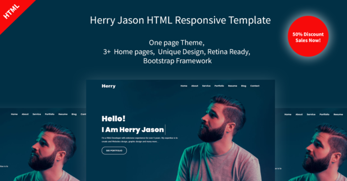 Herry Personal Portfolio Landing Page Template