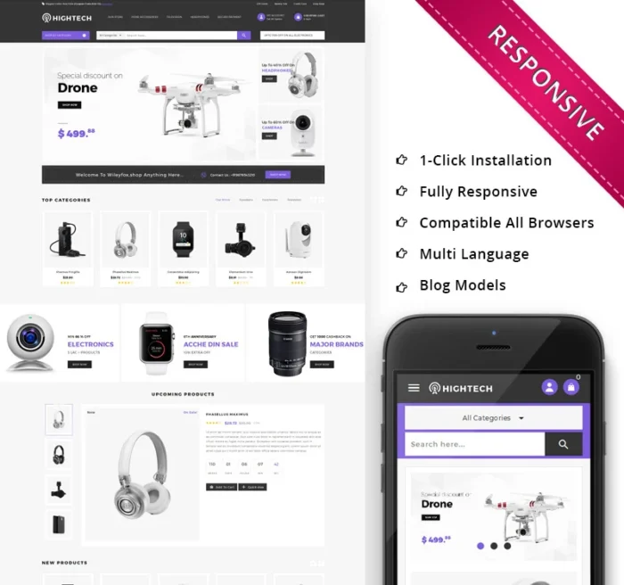 HiTech Electronic Responsive PrestaShop Theme