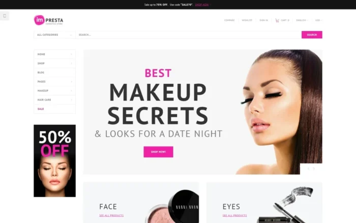 Impresta Cosmetics Store PrestaShop Theme