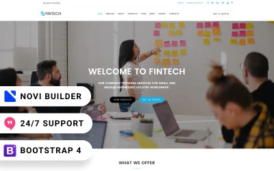 Intense Startup Company Mobile App with Built In Novi Builder Landing Page Template