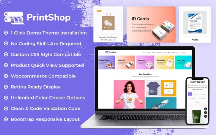 Printzy Printing Store Design Service WooCommerce Elementor Theme