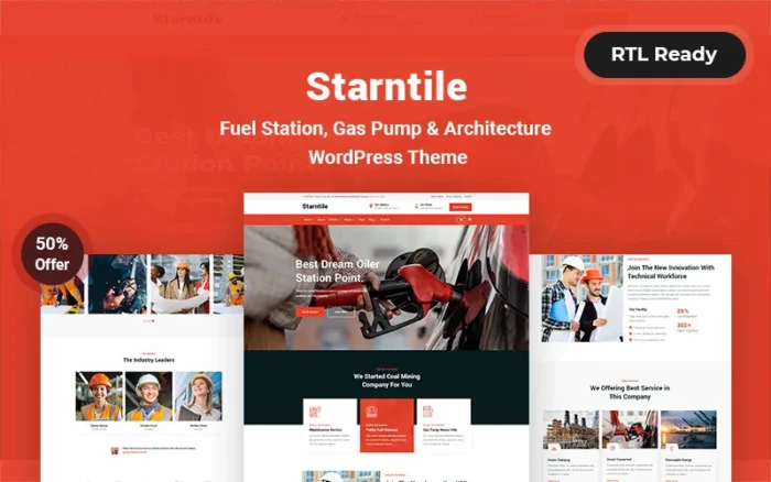 Starntile Fuel Station Gas Pump Architecture WordPress Theme