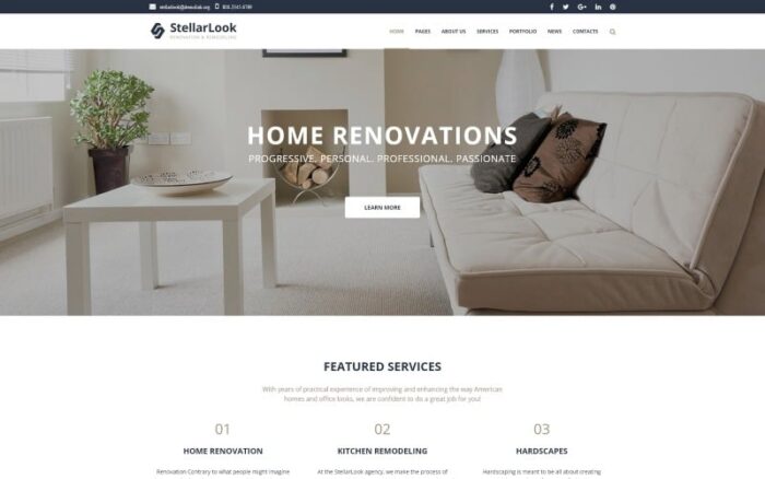 StellarLook Renovation Interior Design WordPress Theme