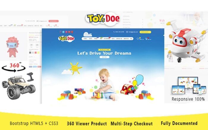 ToysDoe Kid Toys Store Responsive HTML Template