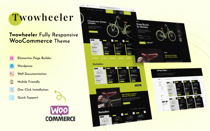 Twowheeler Motorcycle The Automobile Store WordPress Theme WooCommerce Theme