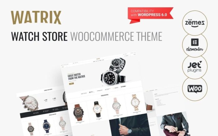 Watrix Watch Shop ECommerce Classic Elementor WooCommerce Theme