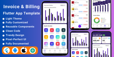 ai powered invoice billing management flutter template invoice generator app
