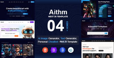 aithm ai agency futuristic startup next js template